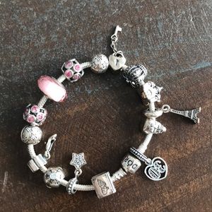 Authentic Pandora Charm Bracelet with 15 charms